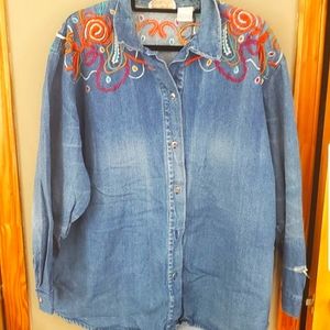 Embroidered Vintage Jean Top